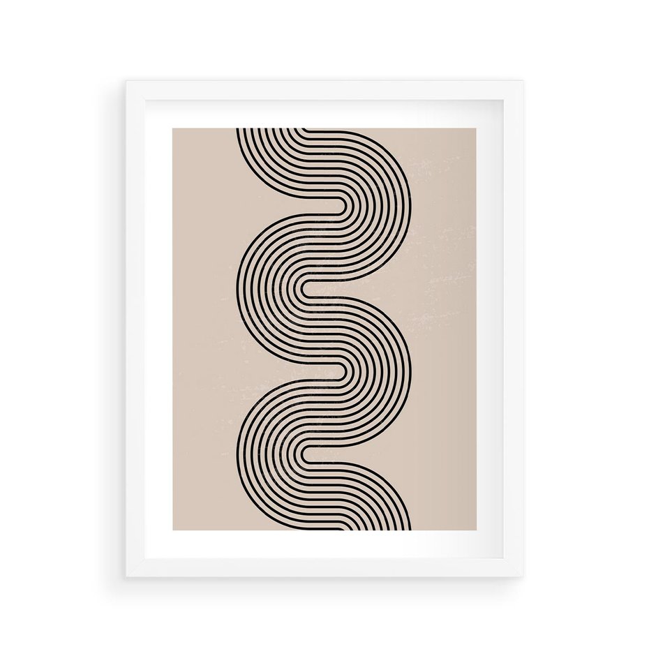 Plakat w ramie 40x50 - Bezgraniczne Odbicia - abstrakcyjne linie, geometria - rama biała