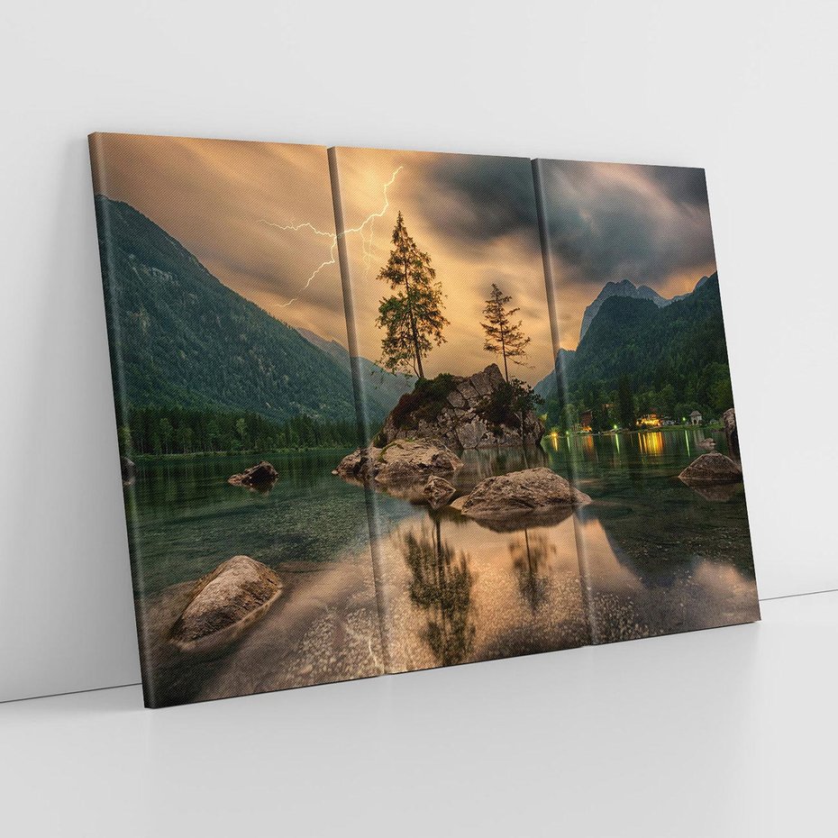 Obraz na płótnie 120x80 - Jezioro Górskie - Spotkanie z Naturą - jezioro, góry