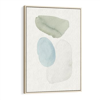 Obraz w ramie 50x70 - Akwarelowa Symfonia Natury - abstrakcyjne delikatne plamy, akwarelowe - rama drewno