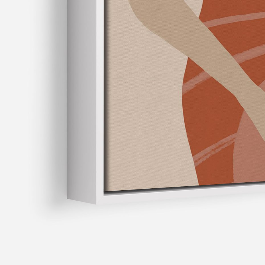 Obraz w ramie 70x100 - Kobiece Retro - minimalistyczny boho plakat, retro kobieta w stroju kąpielowym - rama biała