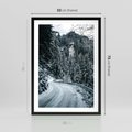 Plakat w ramie 50x70 - Zimowa Przygoda - zima w górach, droga - rama czarna