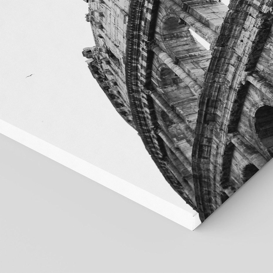 Obraz na płótnie 120x40 - Koloseum w Czarnej Bieli - antyczna architektura, koloseum
