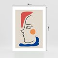 Plakat bez ramy 30x40 - Impresje Kształtów - abstrakcyjny obraz, przypomina twarz