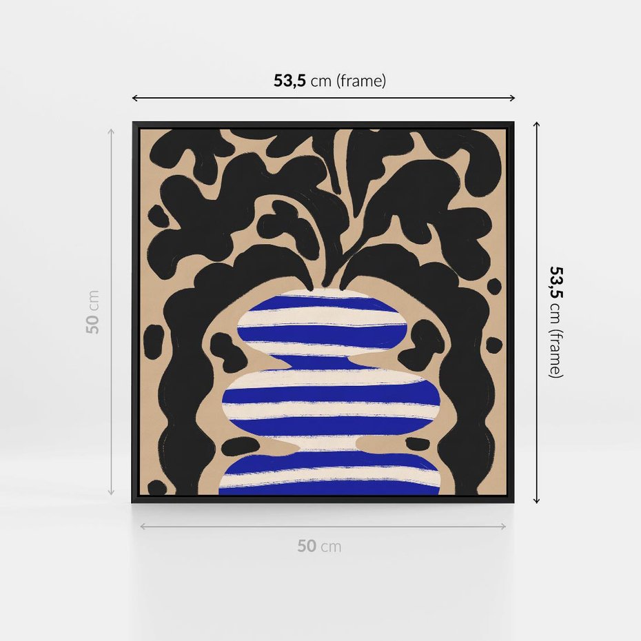 Obraz w ramie 50x50 - Boho Wizje - abstrakcyjny plakat, ciekawe formy - rama czarna