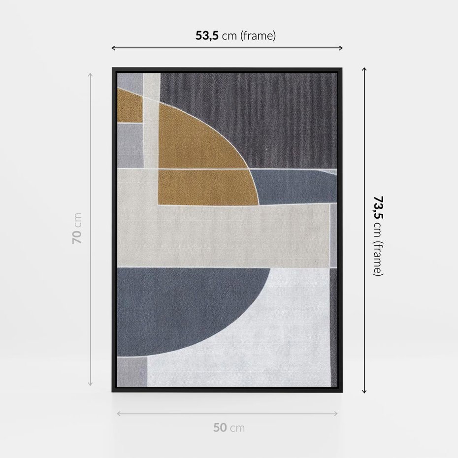 Obraz w ramie 50x70 - Odbicie wschodzącego jutra - graficzne kształty, geometria - rama czarna