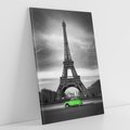 Obraz na płótnie 80x120 - Paryskie Romantyczne Spotkanie - Eiffla, samochód