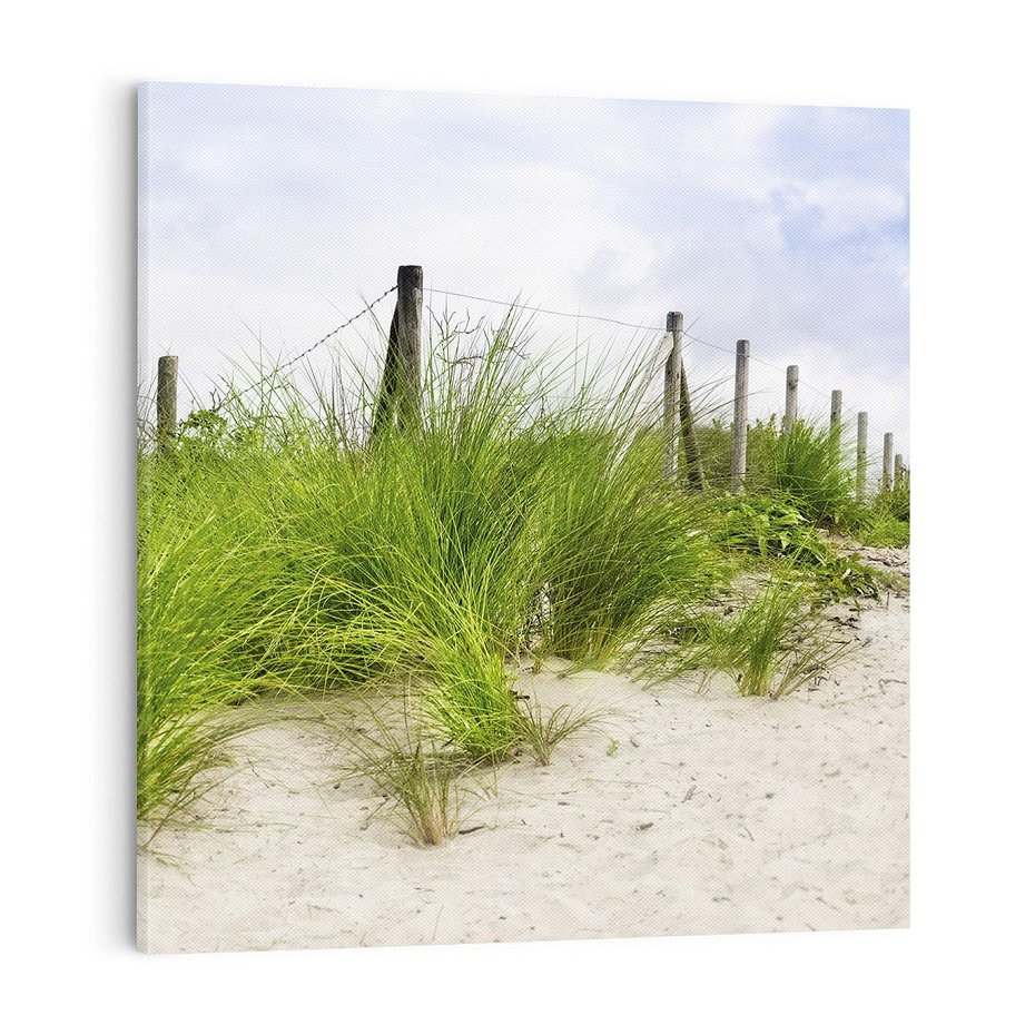 Obraz na płótnie 40x40 - Rajskie wydmy nad plażą - plaża, wydmy