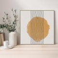 Obraz w ramie 80x80 - Taniec Emocji - abstrakcyjne akwarelowe plamy, nieregularne kreski - rama drewno