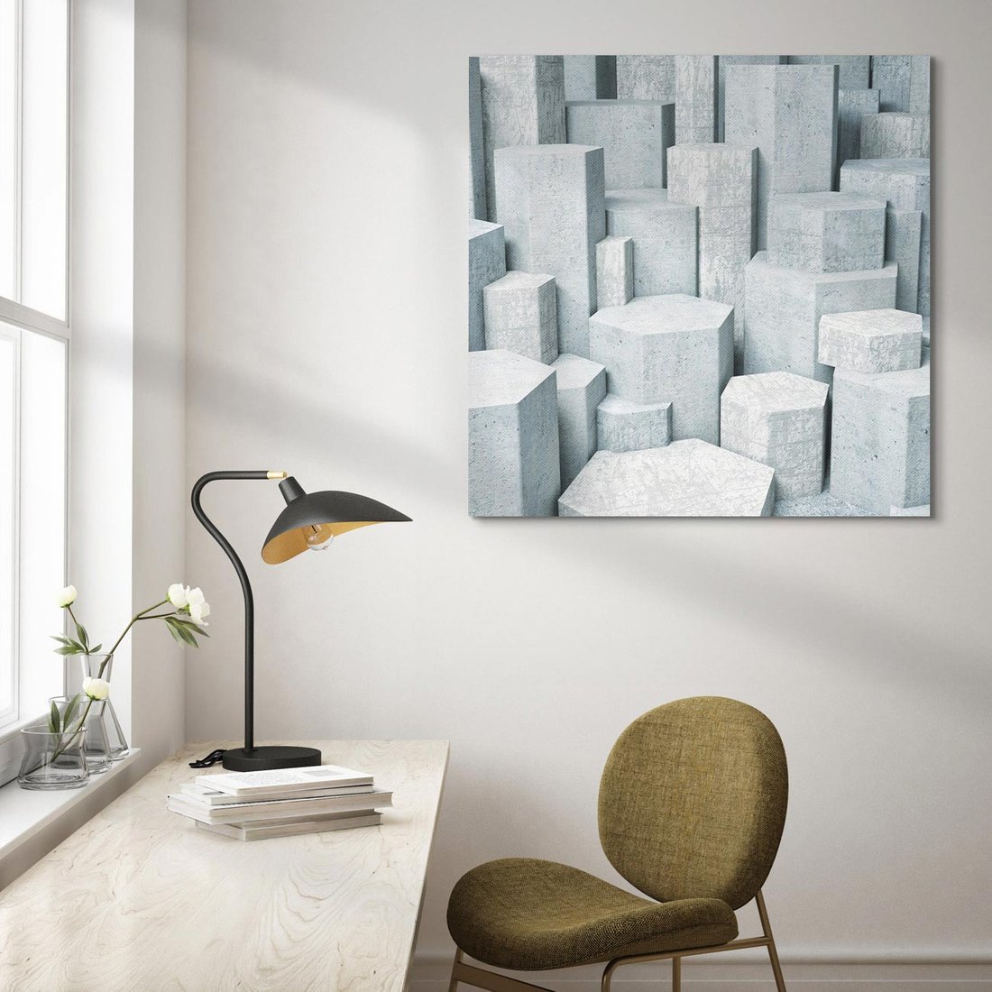 Obraz na płótnie 60x60 - Wymiarowe abstrakcje ożywiające przestrzeń - 3D, abstrakcja