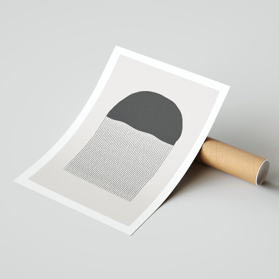 Plakat bez ramy 40x50 - Wewnętrzne Widzenia - abstrakcyjna kompozycja, półkole