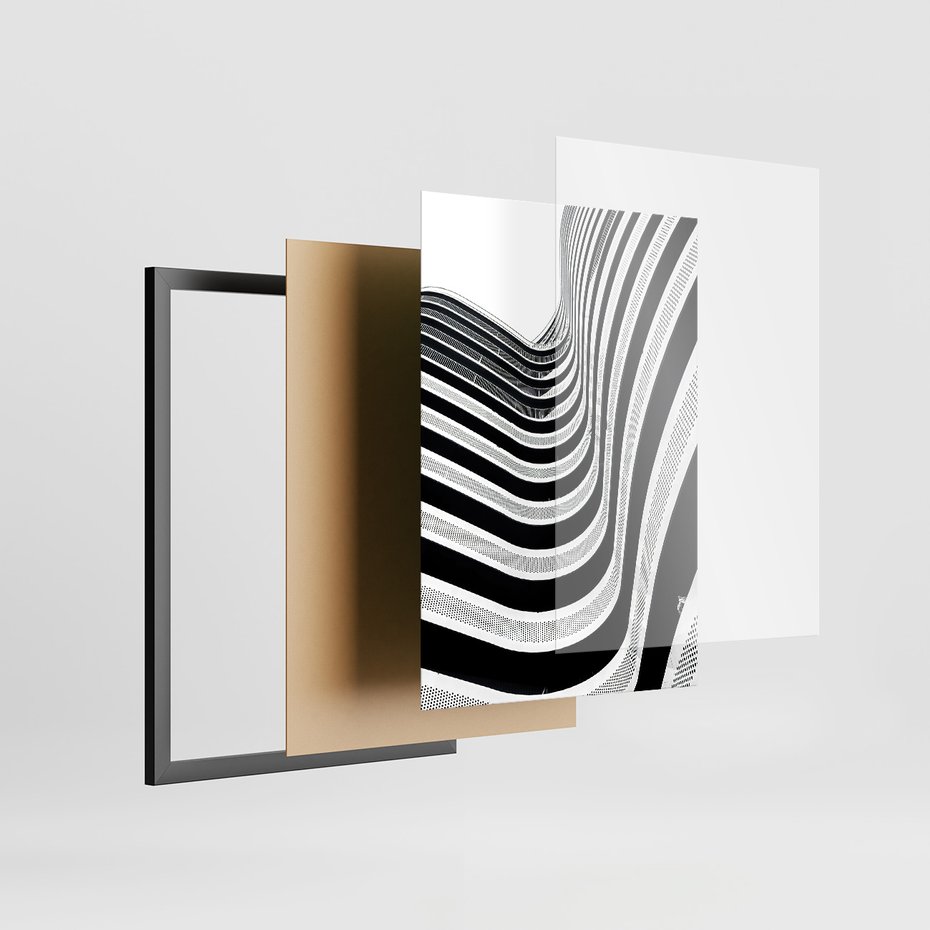 Zestaw obrazy w ramie 50x70 galeria - Sztuka, współczesna, architektura - rama czarna