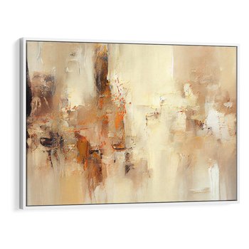 Obraz w ramie 70x50 - Odbicie utraconych barw - abstrakcja, tekstury farb - rama biała