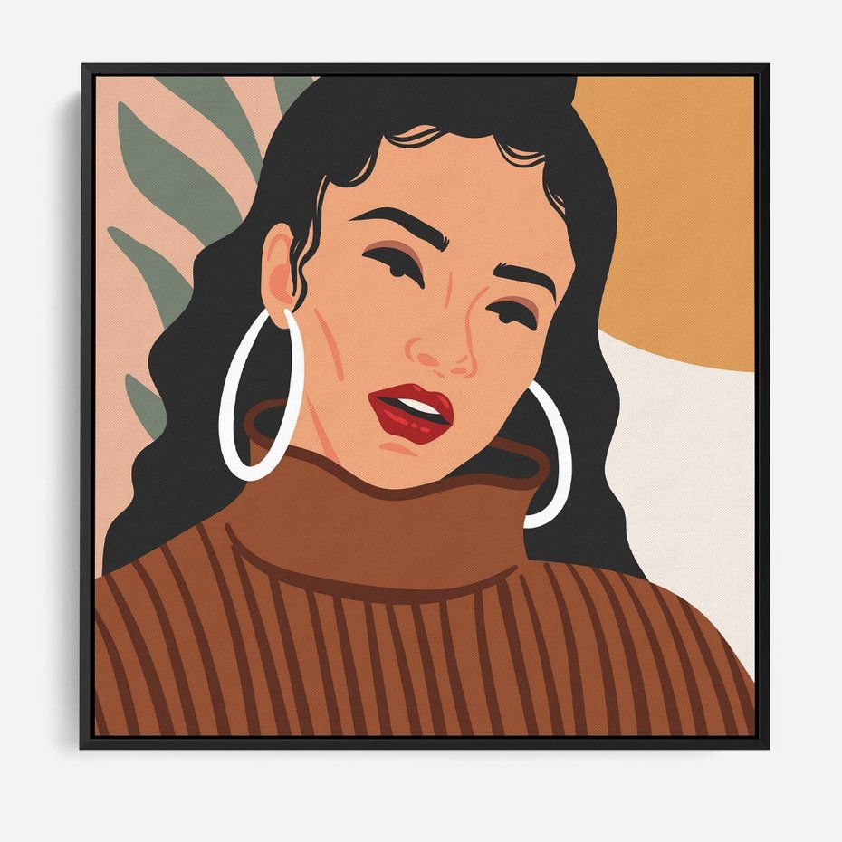 Obraz w ramie 50x50 - Kobiece Wibracje - nowoczesny plakat, styl retro - rama czarna