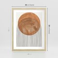 Plakat w ramie 40x50 - Konturem Kształtowane - koło, boho styl - rama drewno