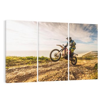 Obraz na płótnie 120x80 - Ekscytująca Akcja - motocykl, cross