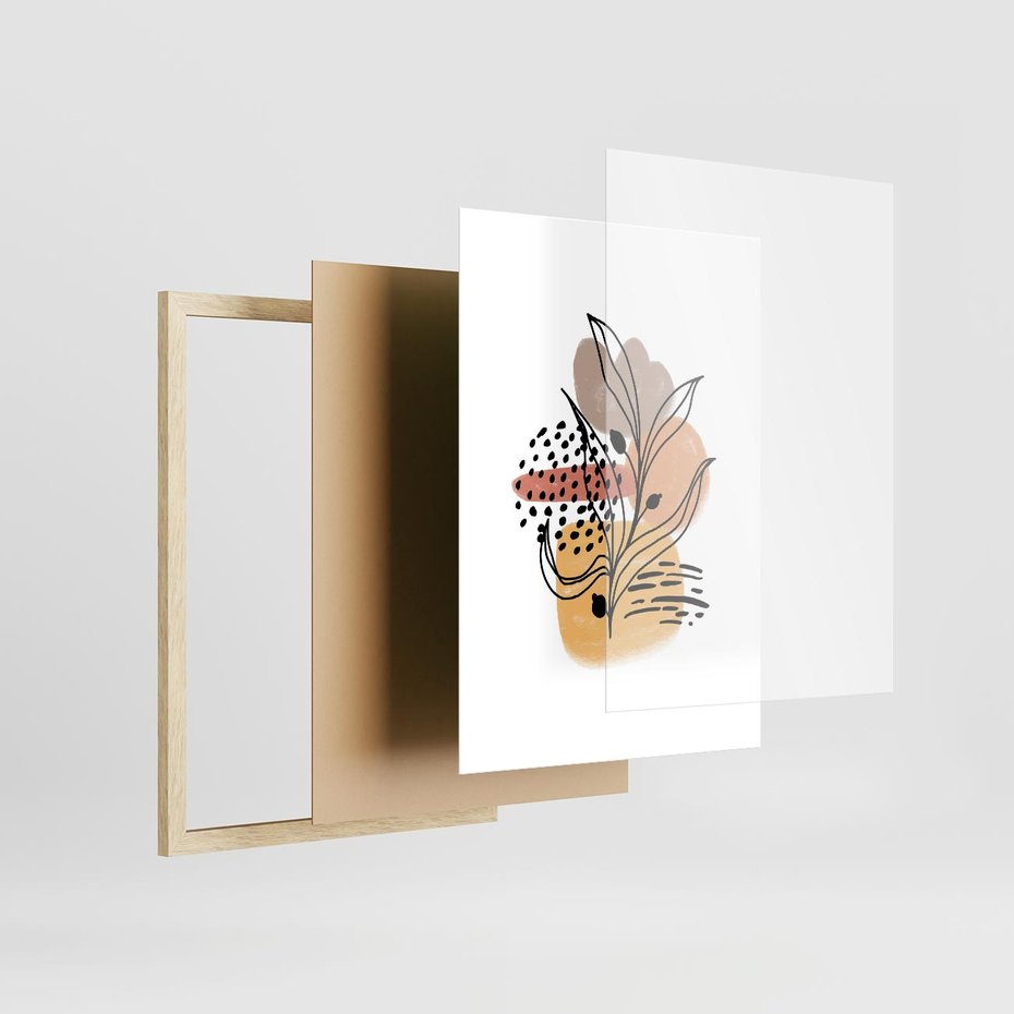 Plakat w ramie 30x40 - Rozkwitająca Innowacja - abstrakcja, sztuka nowoczesna - rama drewno