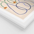 Plakat w ramie 30x40 - Migocące Pastelowe Impresje - minimalistyczny abstrakcyjny obraz, prymitywne kwiatki - rama biała