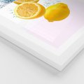 Plakat w ramie 30x40 - Świeże cytryny pełne smaku - cytryny, owoce - rama biała