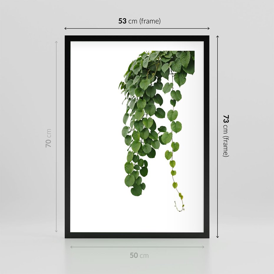 Plakat w ramie 50x70 - Świeżość Natury - liście, zielone - rama czarna