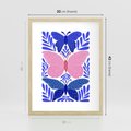 Plakat w ramie 30x40 - Delikatna Symfonia Natury - motyle, rośliny - rama drewno