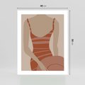 Plakat bez ramy 40x50 - Kobiece Retro - minimalistyczny boho plakat, retro kobieta w stroju kąpielowym