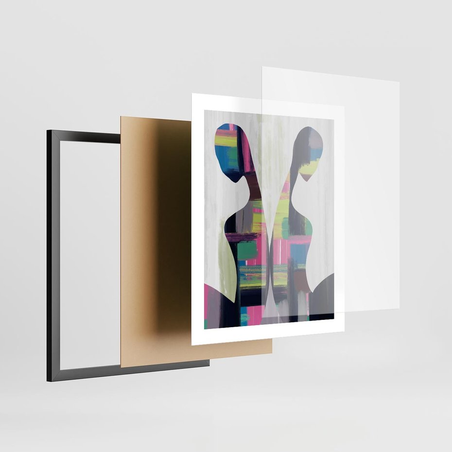 Plakat w ramie 40x50 - Nowa Era - abstrakcyjny plakat, nowoczesna sztuka - rama czarna