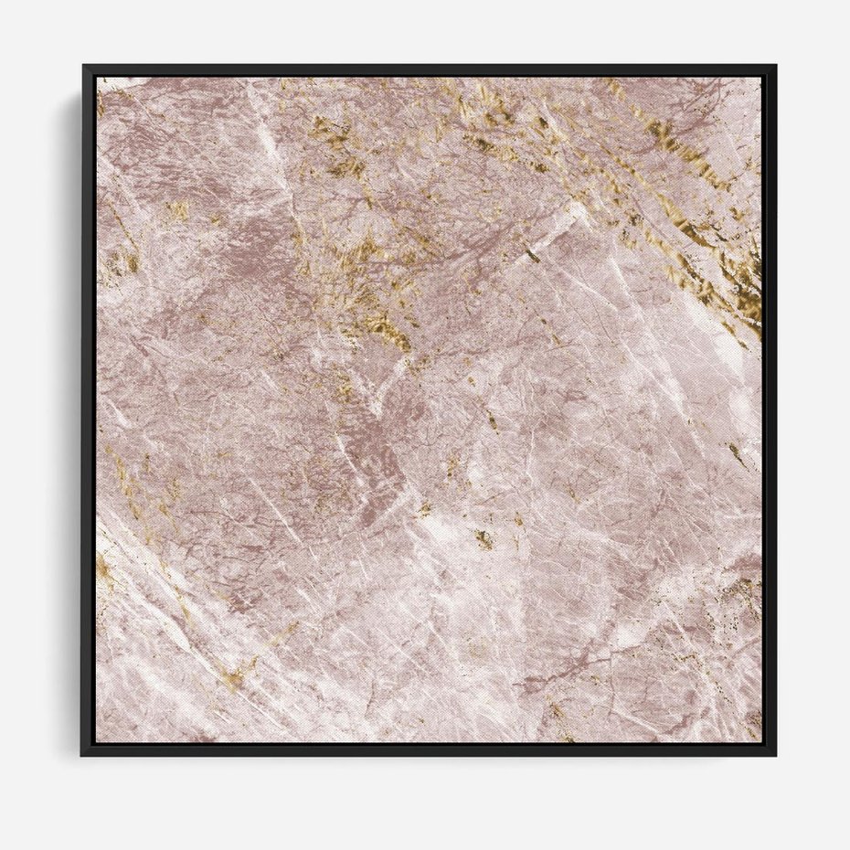 Obraz w ramie 50x50 - Wyjątkowa Stylizacja - marmur, złoto - rama czarna