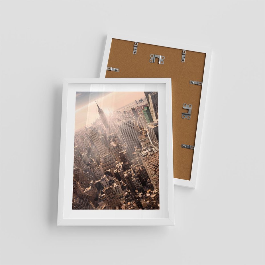 Plakat w ramie 30x40 - Dynamika Nowego Jorku - Nowy Jork, miasto - rama biała