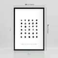 Plakat w ramie 50x70 - Boho Sztuka Wolości - minimalistyczny plakat, czarne kropki na białymtle - rama czarna