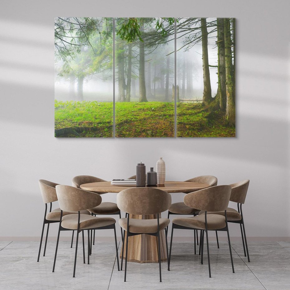 Obraz na płótnie 120x80 - Drzewa w harmonii - las, drzewa