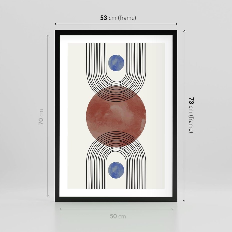 Plakat w ramie 50x70 - Księga Impulsów - nowoczesny plakat, styl midcentury - rama czarna