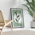 Plakat w ramie 40x50 - Kształty Zielonego Ukojenia - zielony plakat, roślinne motywy - rama czarna
