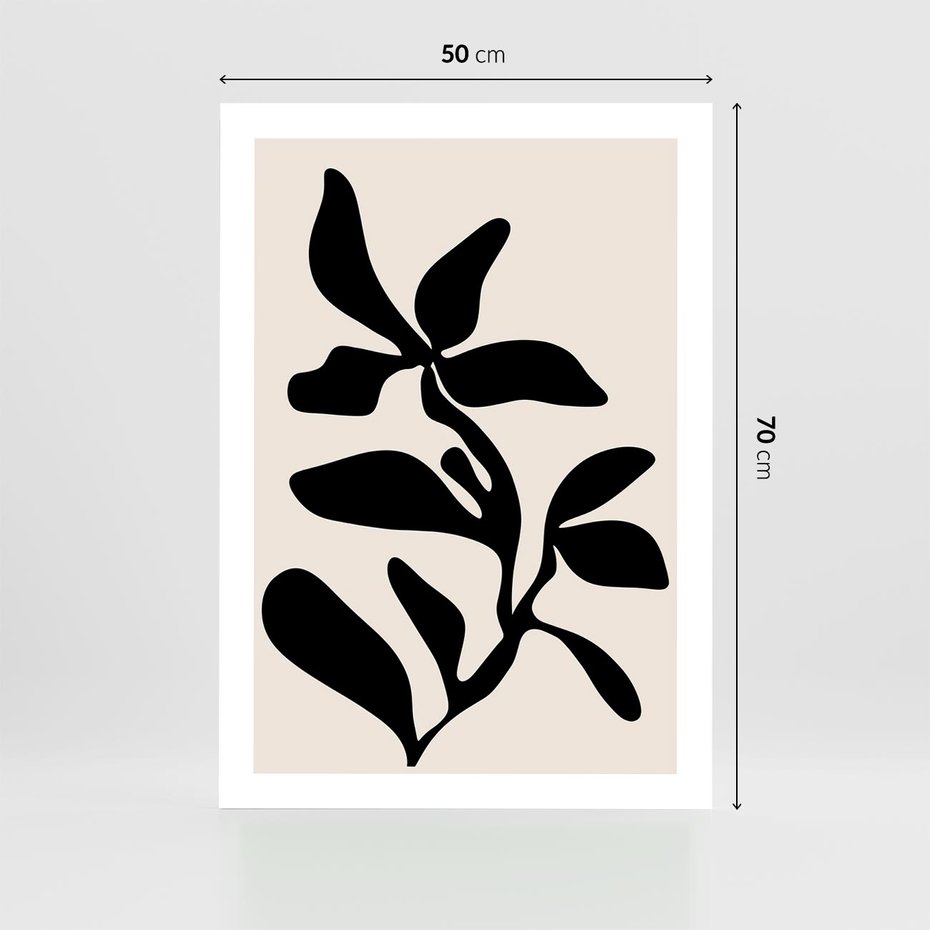 Plakat bez ramy 50x70 - Wibracje Akwarelowych Ścieżek - abstrakcyjny minimalistyczna kwiat, czarno biały plakat