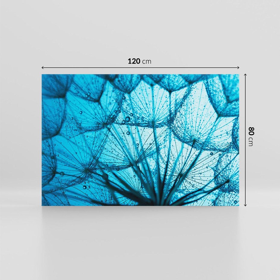 Obraz na płótnie 120x80 - Lekkość dmuchawca wśród kwiatów - dmuchawiec, kwiaty