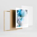 Plakat w ramie 40x50 - Elegancja Marmuru - marmur, błękit - rama drewno