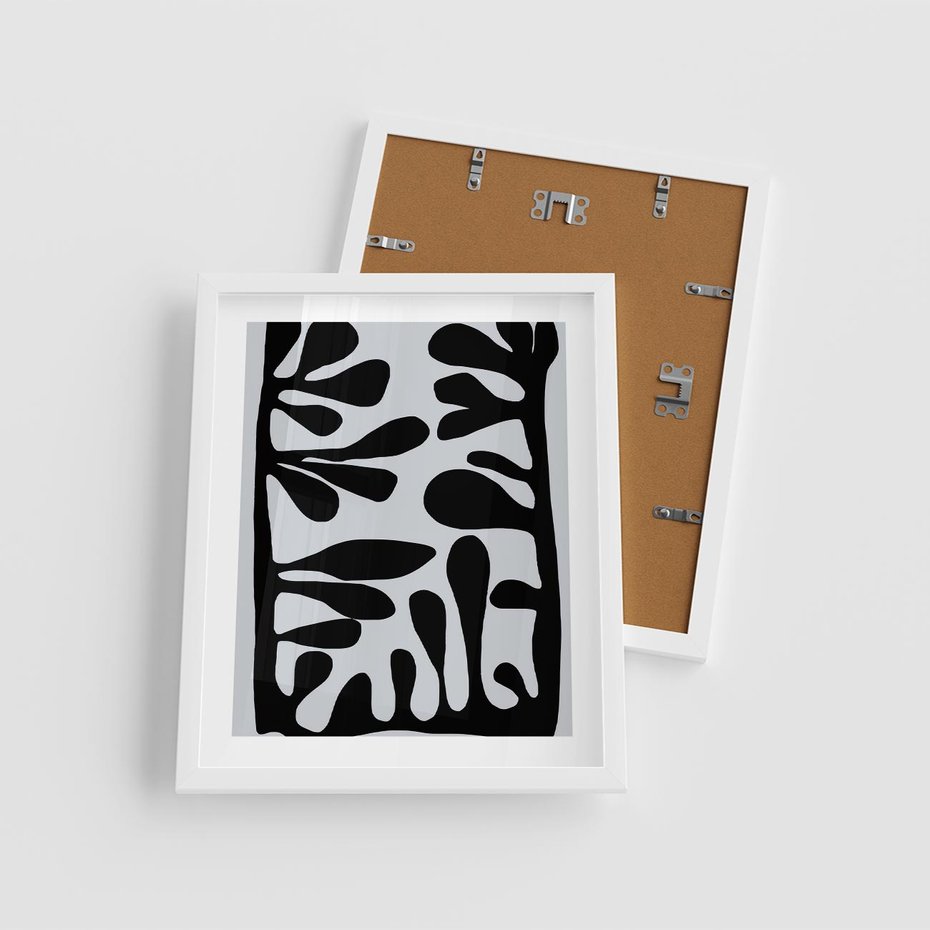 Plakat w ramie 40x50 - Taniec Kształtów - matisse, sztuka nowoczesna - rama biała