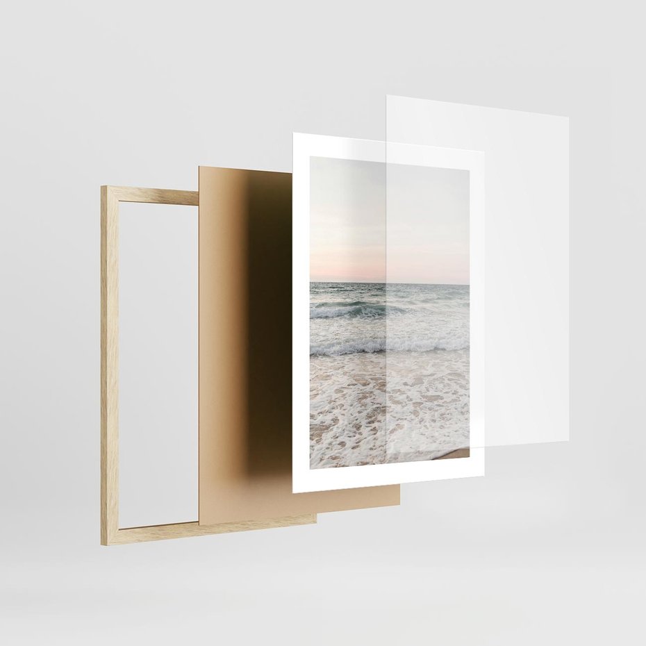 Plakat w ramie 30x40 - Krajobraz Morza i Fal - morze, fale - rama drewno