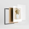 Plakat w ramie 50x70 - Rytmy Nowych Wizji - abstrakcyjne liście, tropikalne w wazonie - rama czarna