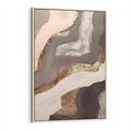 Obraz w ramie 80x120 - Płynne Fale - abstrakcja, neutralne kolory - rama drewno