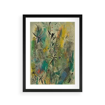 Plakat w ramie 40x50 - Tajemnicze Konstrukcje Form - abstrakcyjny obraz, mnogość kolorów - rama czarna