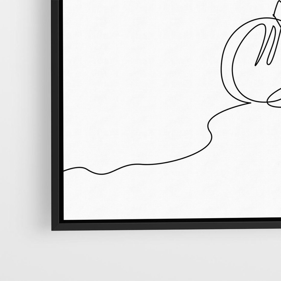 Obraz w ramie 50x50 - Minimalistyczna Przejażdżka - szkic, minimalizm - rama czarna