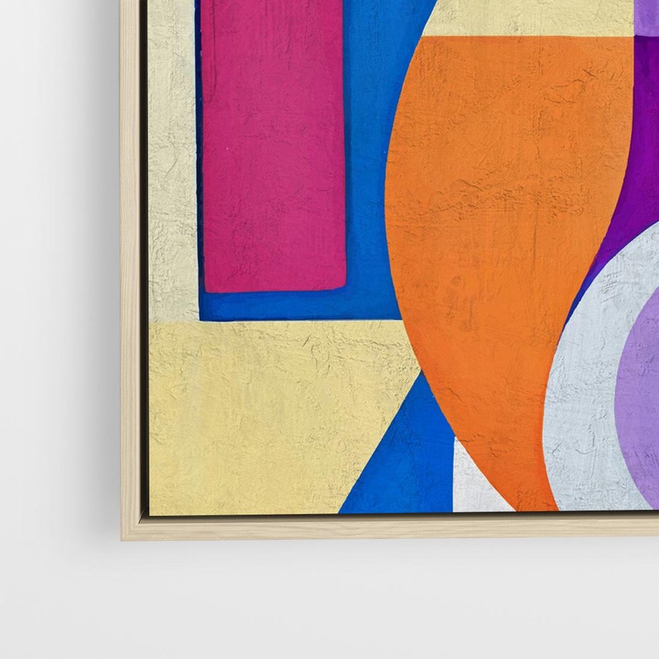 Obraz w ramie 50x50 - Migotliwe Impulsy Dźwięku - różne geometryczne formy, koła - rama drewno