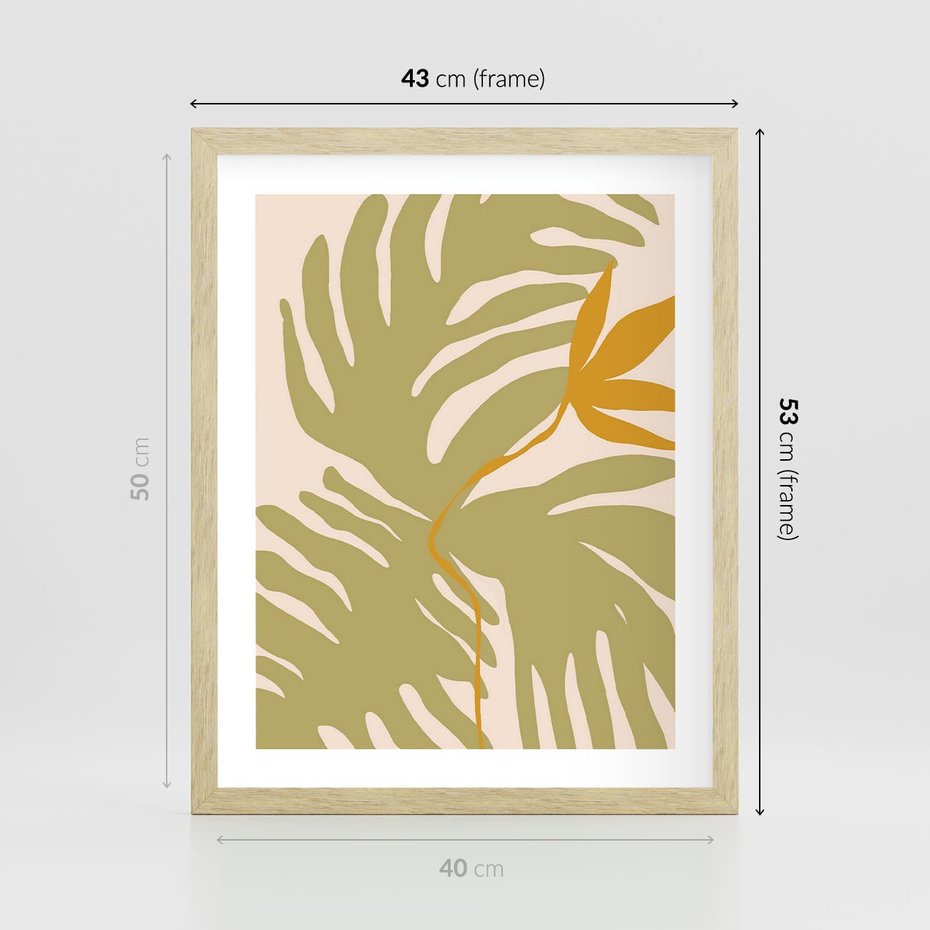 Plakat w ramie 40x50 - Konturem Zmiękczane - minimalistyczny obraz, nowoczesny - rama drewno