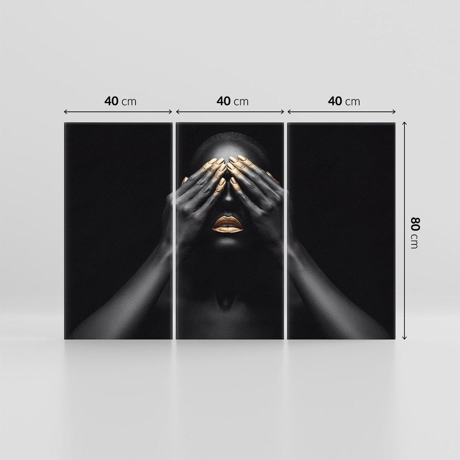 Obraz na płótnie 120x80 - Złote Usta wyjątkowa subtelność - złote usta, złote palce