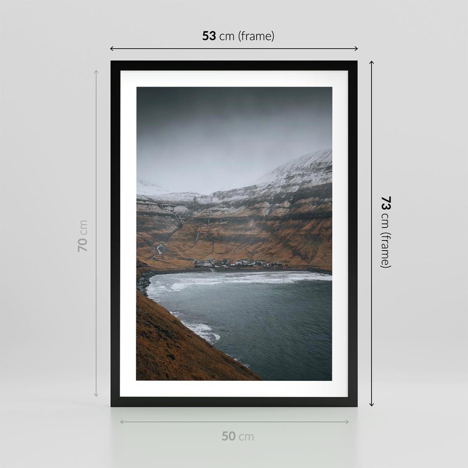Plakat w ramie 50x70 - Spektakularna Przyroda - fiordy, Norwegia - rama czarna