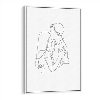 Obraz w ramie 50x70 - Bezgraniczne Przenikanie - para zakochanych, kobieta i mężczyzna - rama biała