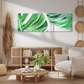 Obraz na płótnie 90x30 - Monstera - Liście Kwiaty - monstera, liście