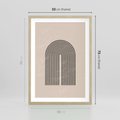 Plakat w ramie 50x70 - Migocące Echa - abstrakcyjne linie, geometria - rama drewno