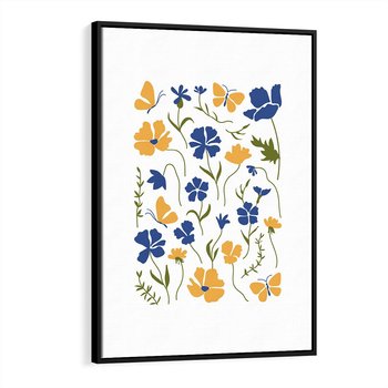 Obraz w ramie 70x100 - Odgłosy Wizji - kwiaty, sztuka nowoczesna - rama czarna