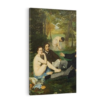 Obraz na płótnie 80x120 - "Śniadanie na trawie" (1863) Edouard Manet - Reprodukcja - reprodukcja, obraz na płótnie